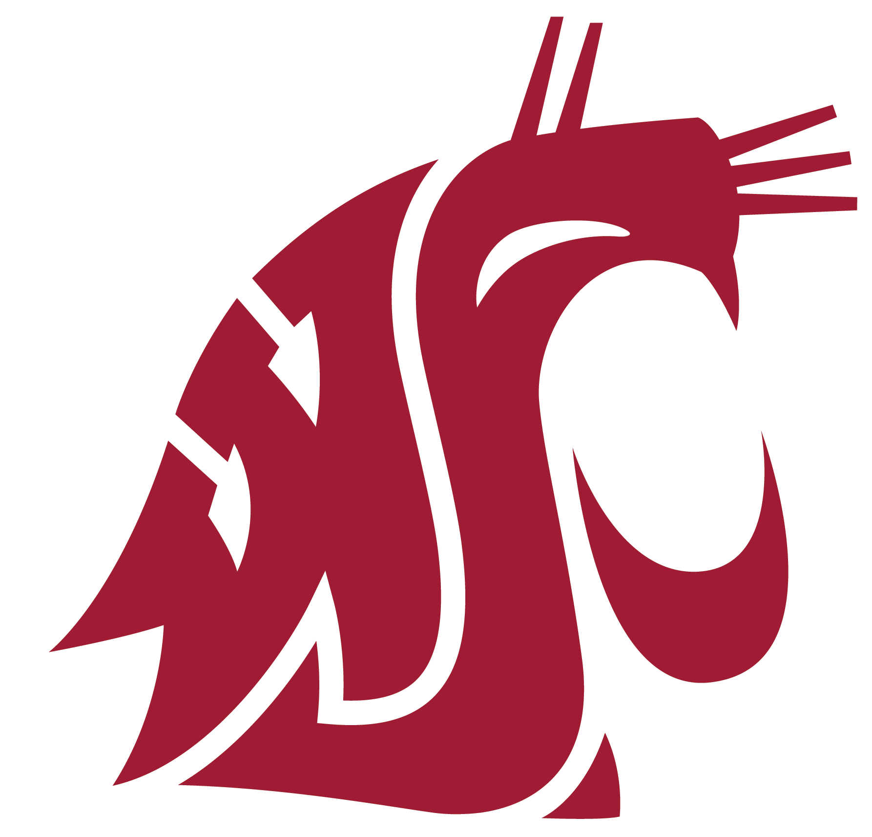 Washington Vector Stencil - Washington State Cougars Logo Clipart (1786x1713), Png Download