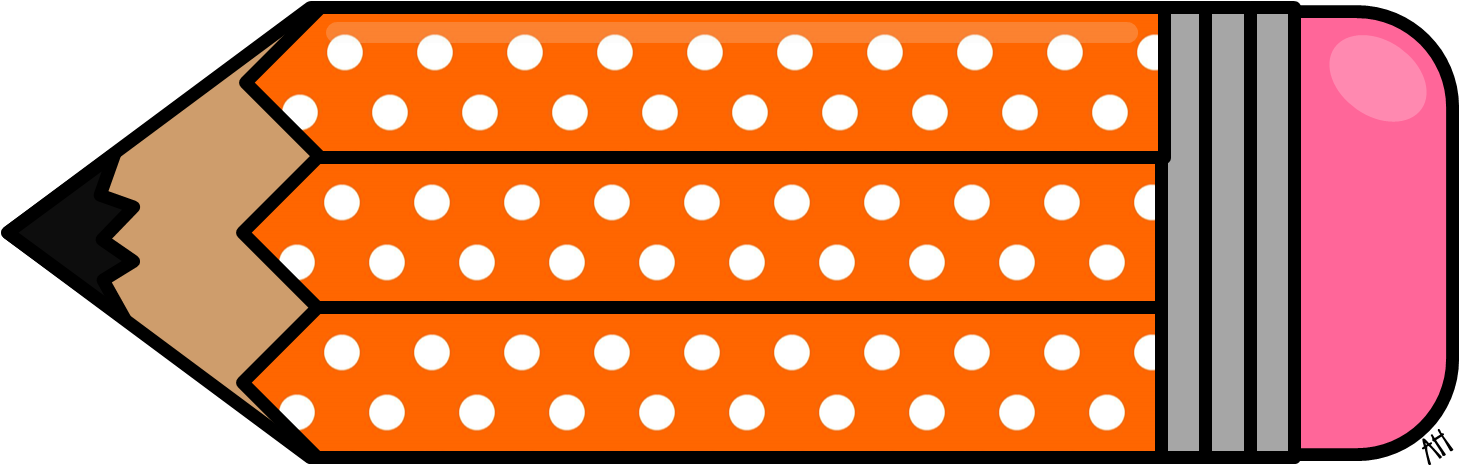Polka Dot Pencil Clipart - Fun Pencil Clipart - Png Download (1490x504), Png Download