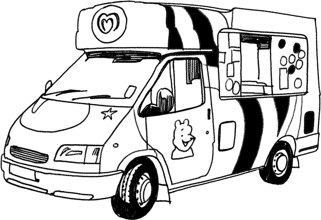 Collection Of Free Van Drawing Convey Download On Ui - Ice Cream Van Drawing Clipart (1200x1200), Png Download