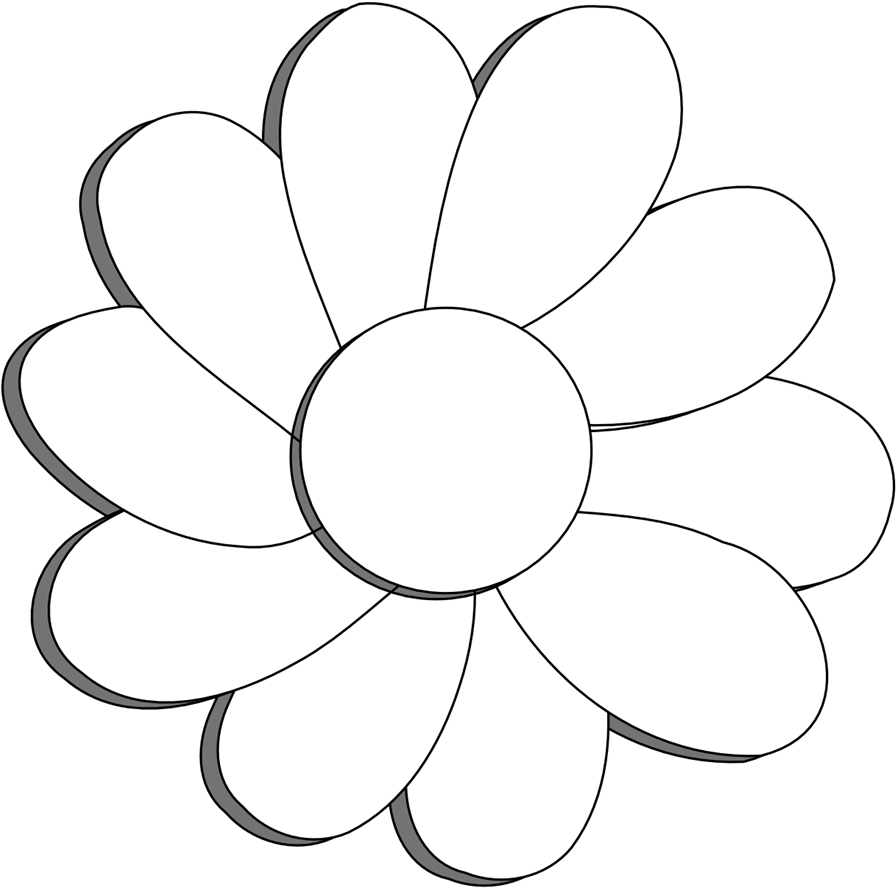 Download Transparent Flower Clip Art Black And White - Clip Art - Png