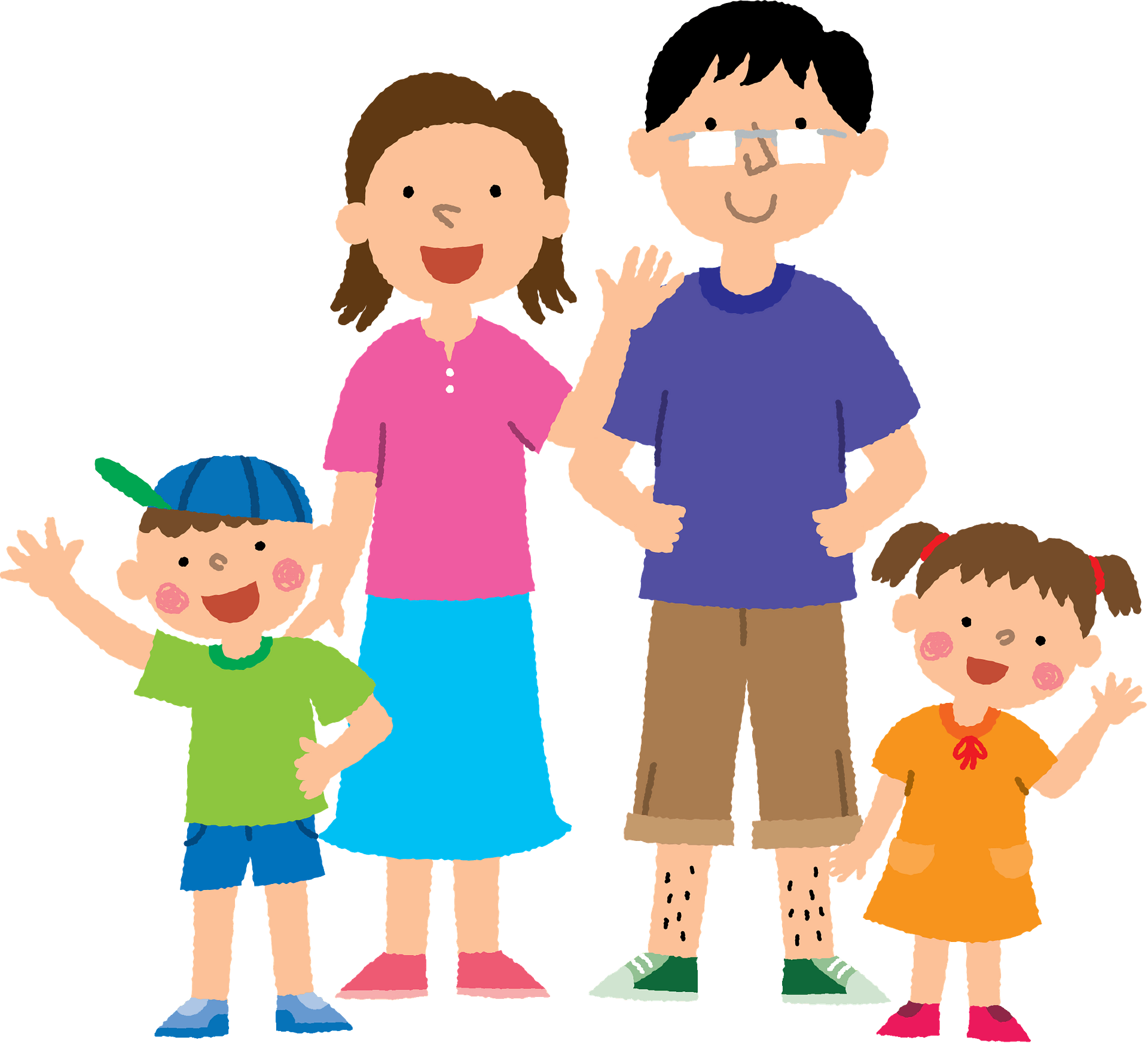 Family Parelents Children Clipart - Cartoon - Png Download (800x727), Png Download