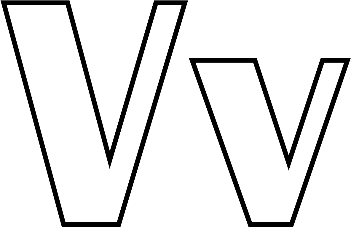 Classic Alphabet V At Coloring Pages For Kids Boys - Line Art Clipart (1184x765), Png Download