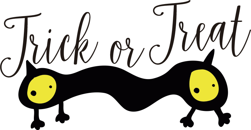 Trick Or Treat Halloween Wall Decal - Cartoon Clipart (800x416), Png Download