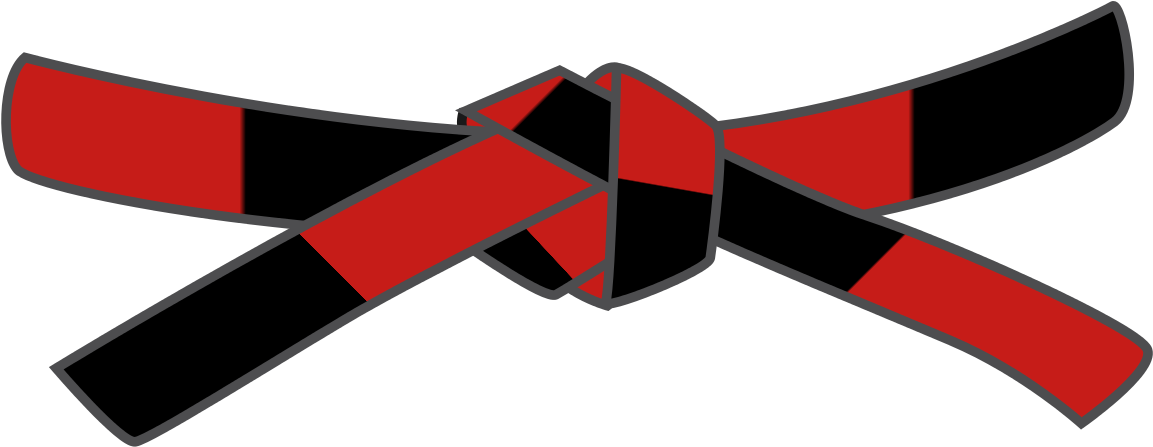 Red And Black Renshi Belt Clipart (1200x503), Png Download