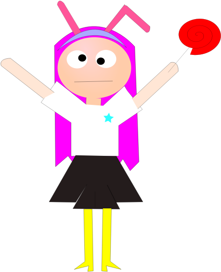 Happy Girl Cartoon Art Clipart (600x600), Png Download