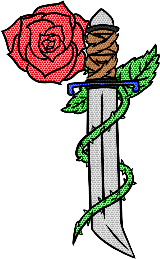 Dagger Clipart Rose - Roses Thorns Tattoo - Png Download (720x960), Png Download