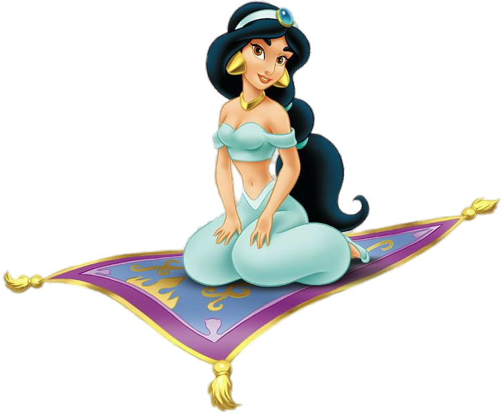 Jasmine On The Magic Carpet - Disney Princess Cartoon Jasmine Clipart (728x600), Png Download