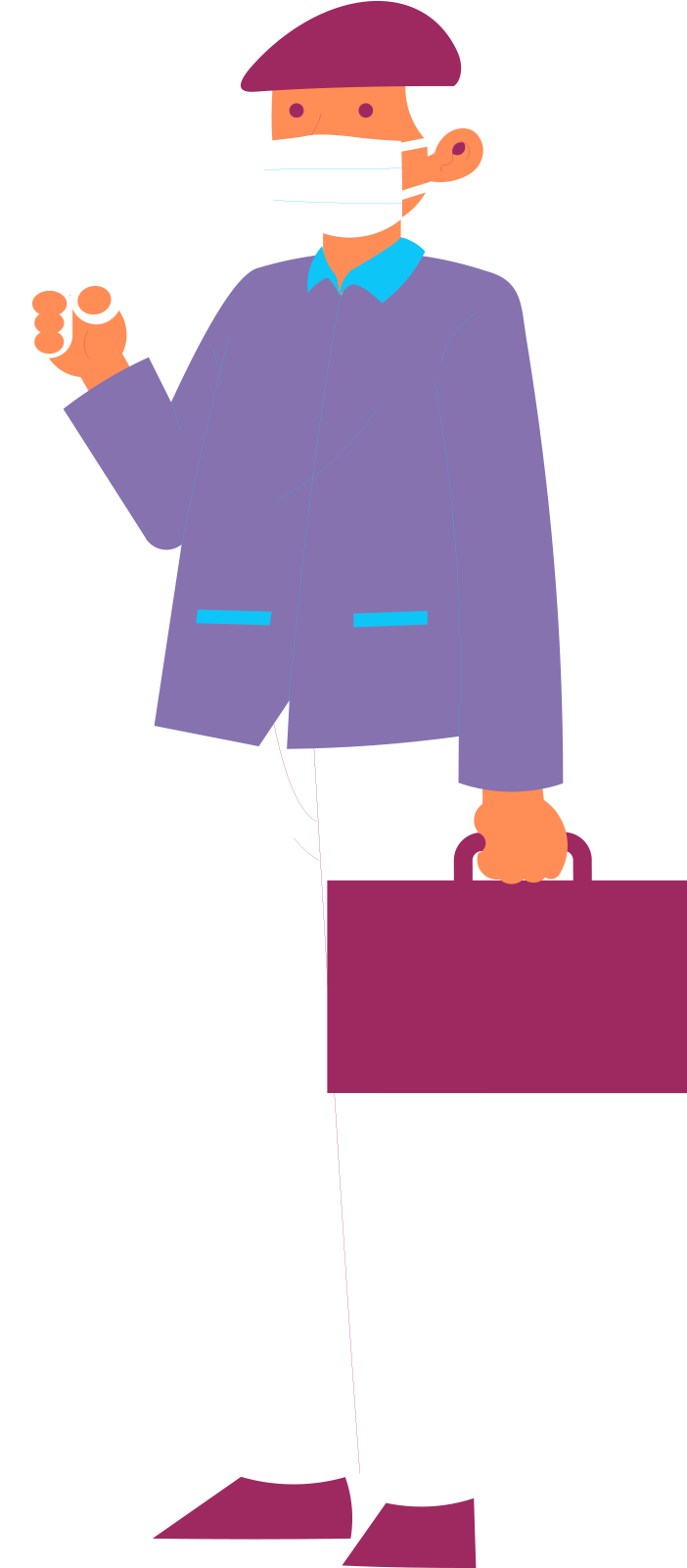 Old Man Wearing Mask - Illustration Clipart (1600x1600), Png Download