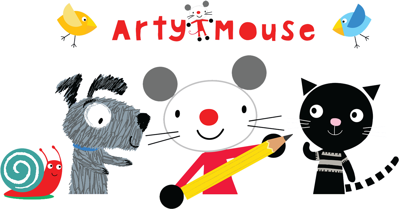 Arty Mouse - Arty Mouse Sticker Book Clipart (1500x738), Png Download