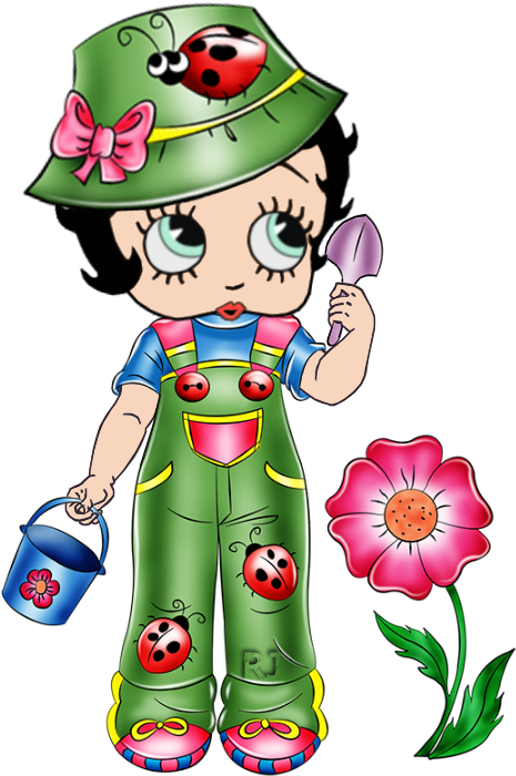 Betty Boop Garden Clipart (500x750), Png Download
