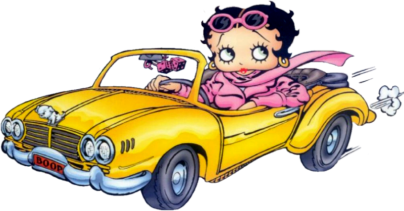 Transparent Clipart Voiture - Betty Boop En Voiture - Png Download (800x418), Png Download