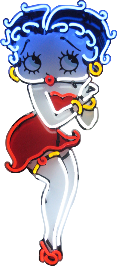 Betty Boop Neon Sign Clipart (391x883), Png Download