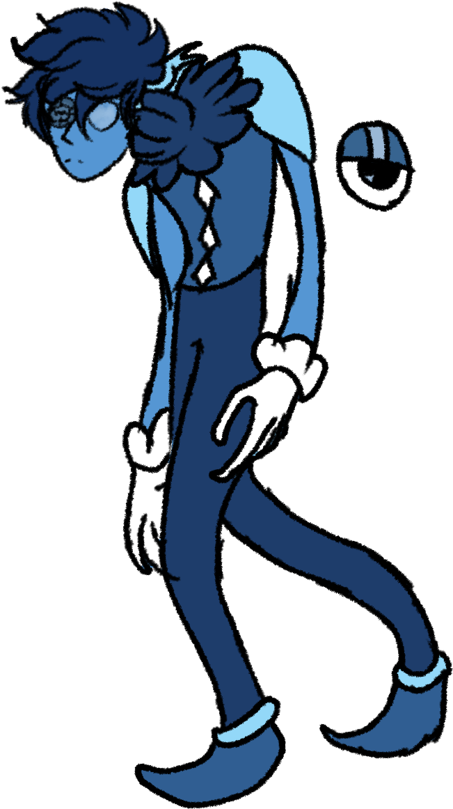 Okay So Here Is A Possible Redesign For Blue Spinel - Cartoon Clipart (680x1188), Png Download