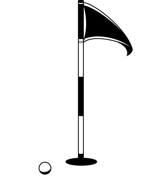 Golf Flag Png For Kids - Golf Flag Clip Art Black And White Transparent Png (561x633), Png Download
