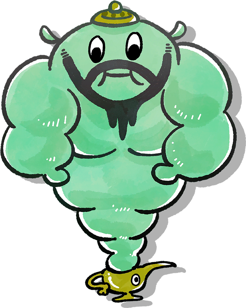 Guardian Genie - Cartoon Clipart (853x1060), Png Download