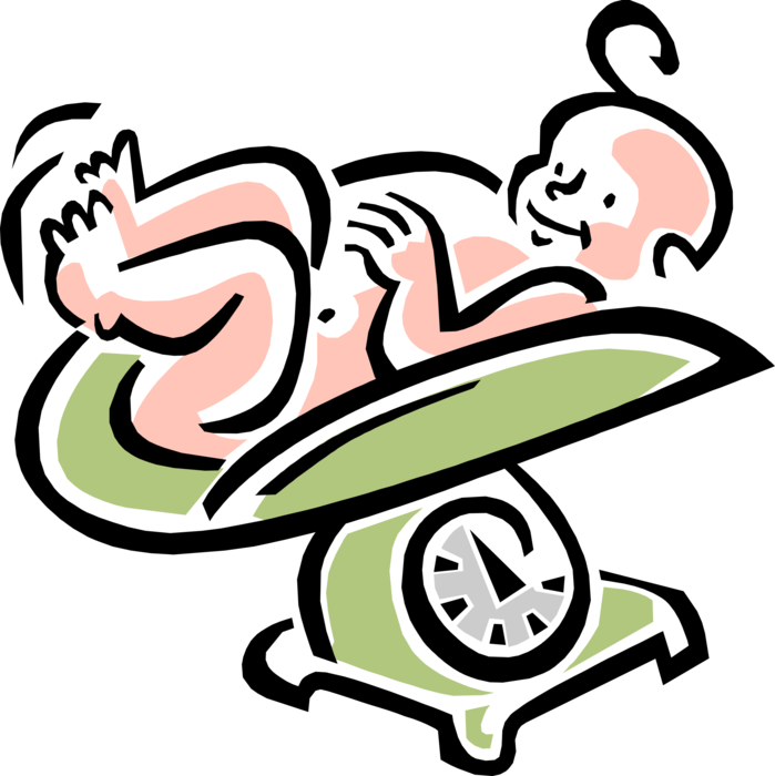 Vector Illustration Of 1950"s Vintage Style Newborn - Guess The Babies Weight Clipart (699x700), Png Download