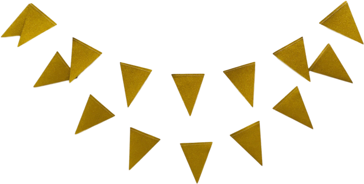 Mini Gold Party Bunting Banner For Bachelorette Or - Gold Flag Banner Png Clipart (800x800), Png Download