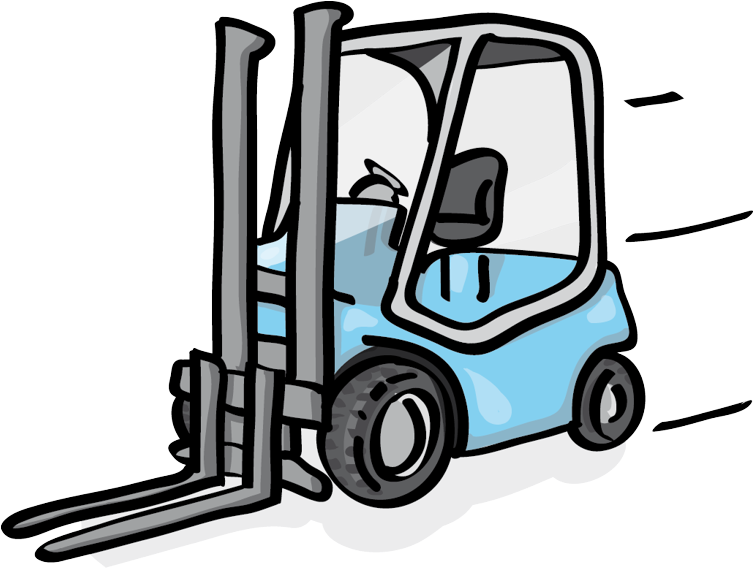 Fork Lift Clipart - Forklift Trucks Cartoon Png Transparent Png (765x763), Png Download