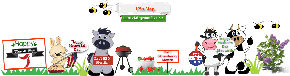 Countyfairgrounds Usa Map - State Fair Clipart (1113x303), Png Download