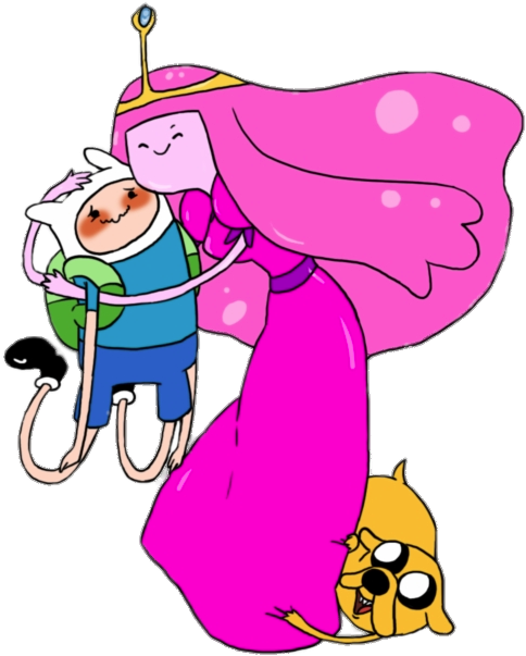 Adventure Time Princess Bubblegum Hugging Finn - Adventure Time Princess Jake Clipart (840x681), Png Download