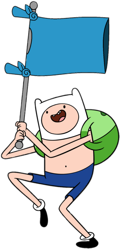 Adventure Time Finn Holding T-shirt Flag - Adventure Time Finn Png Clipart (739x1024), Png Download