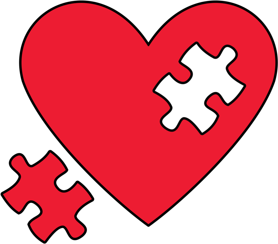 Transparent Missing Clipart - Puzzle Pieces Heart Clip Art - Png Download (901x792), Png Download