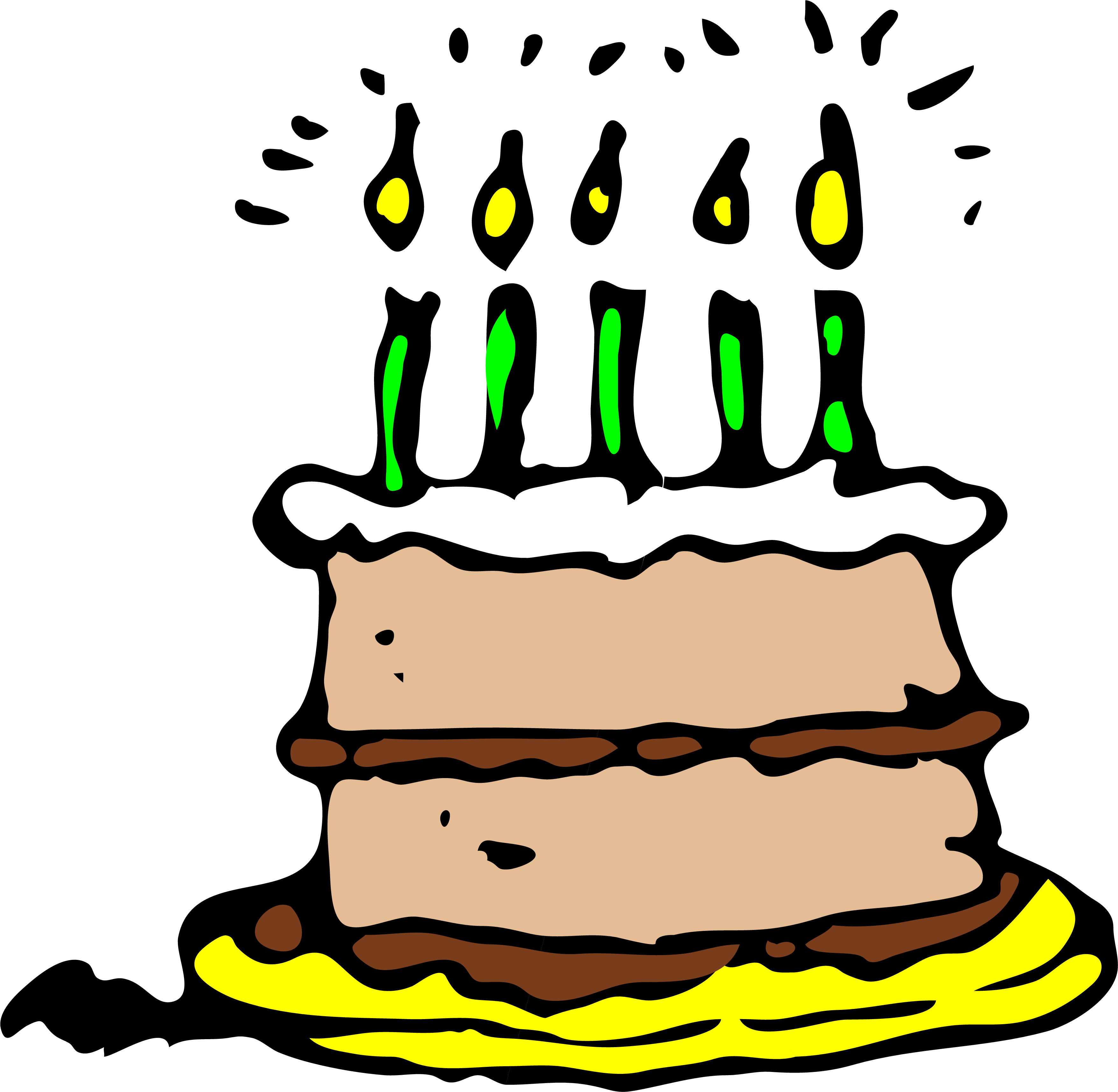 Image - Birthdaycake - Gintama Wiki - Ugly Birthday Cake Clipart - Png Download (3524x3436), Png Download