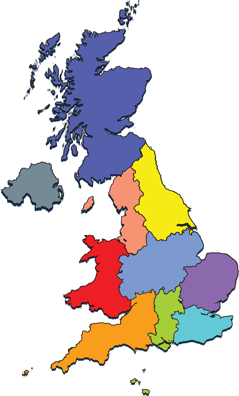 Rya Regions & Home Countries - Air Quality Map Uk Clipart (798x1321), Png Download
