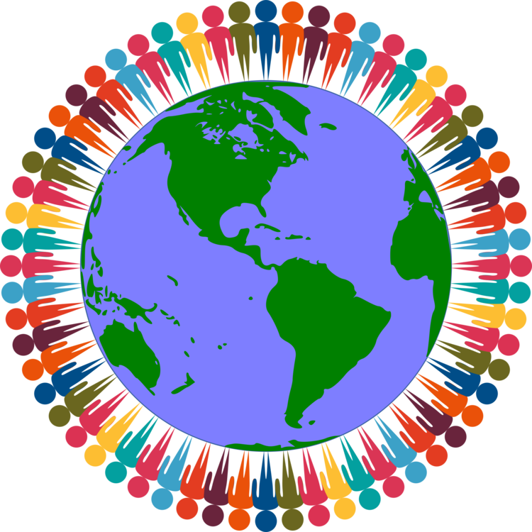 Brotherhood Clipart Diverse - Clipart Globe Png Transparent Png (750x750), Png Download