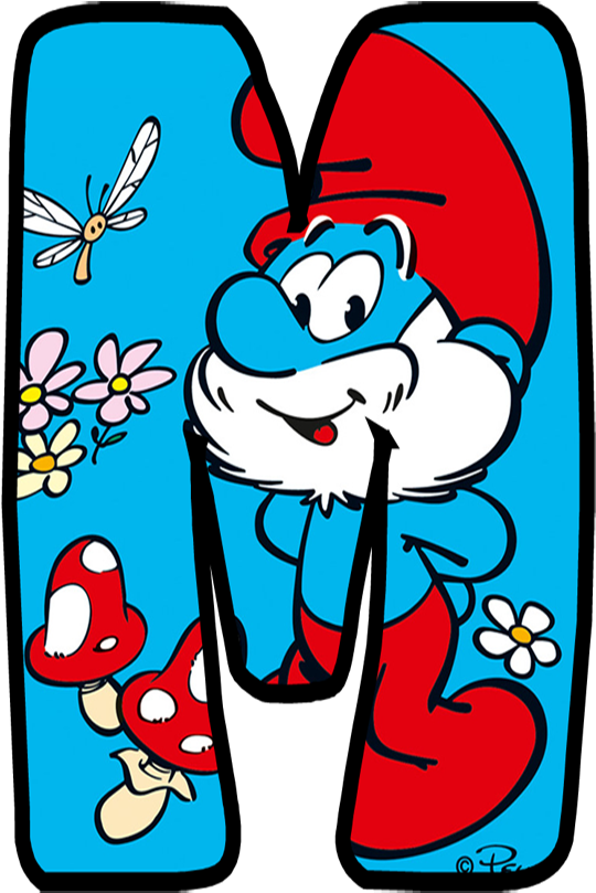 Buchstabe Alphabet B Smurfs Clipart (565x845), Png Download