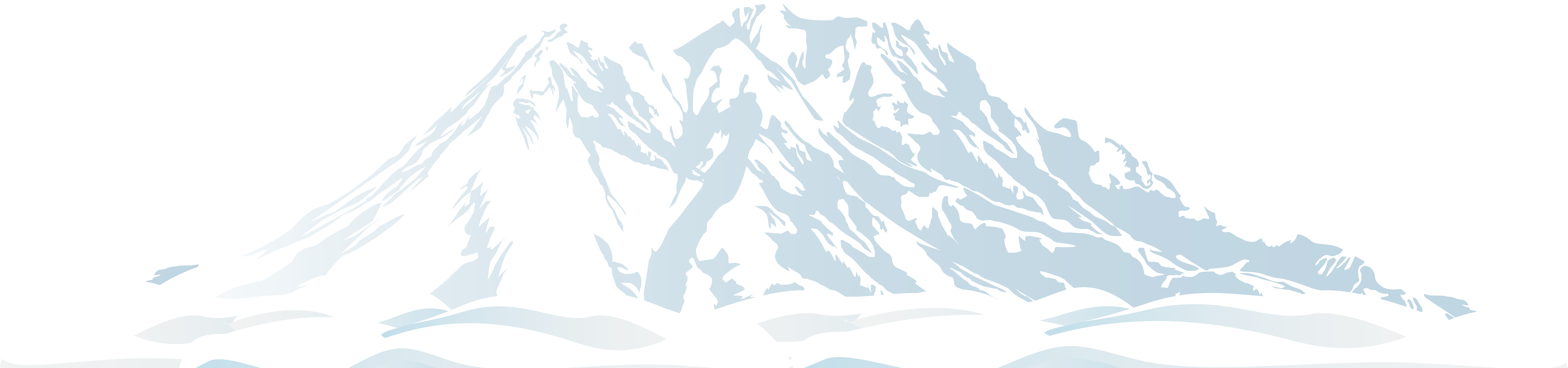 Snow Mountain Transparent & Png Clipart Free Download - Transparent Snow Mountain Png (8000x1928), Png Download
