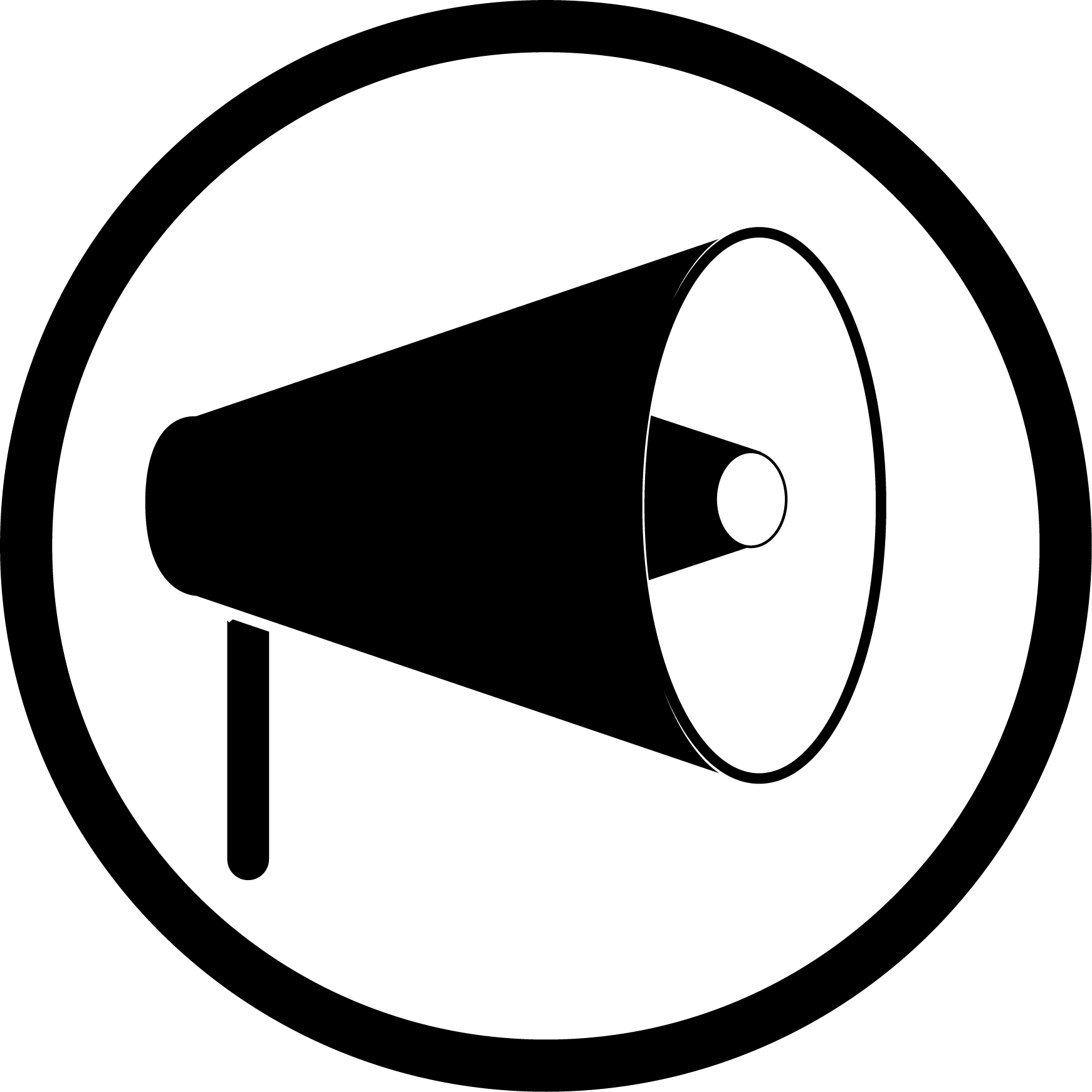 Icône Symbole D’un Porte-voix - Noir Et Blanc Porte Voix Clipart (1742x1742), Png Download