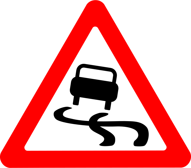 Roadsign Slippery - Road Sign Clipart - Png Download (800x703), Png Download
