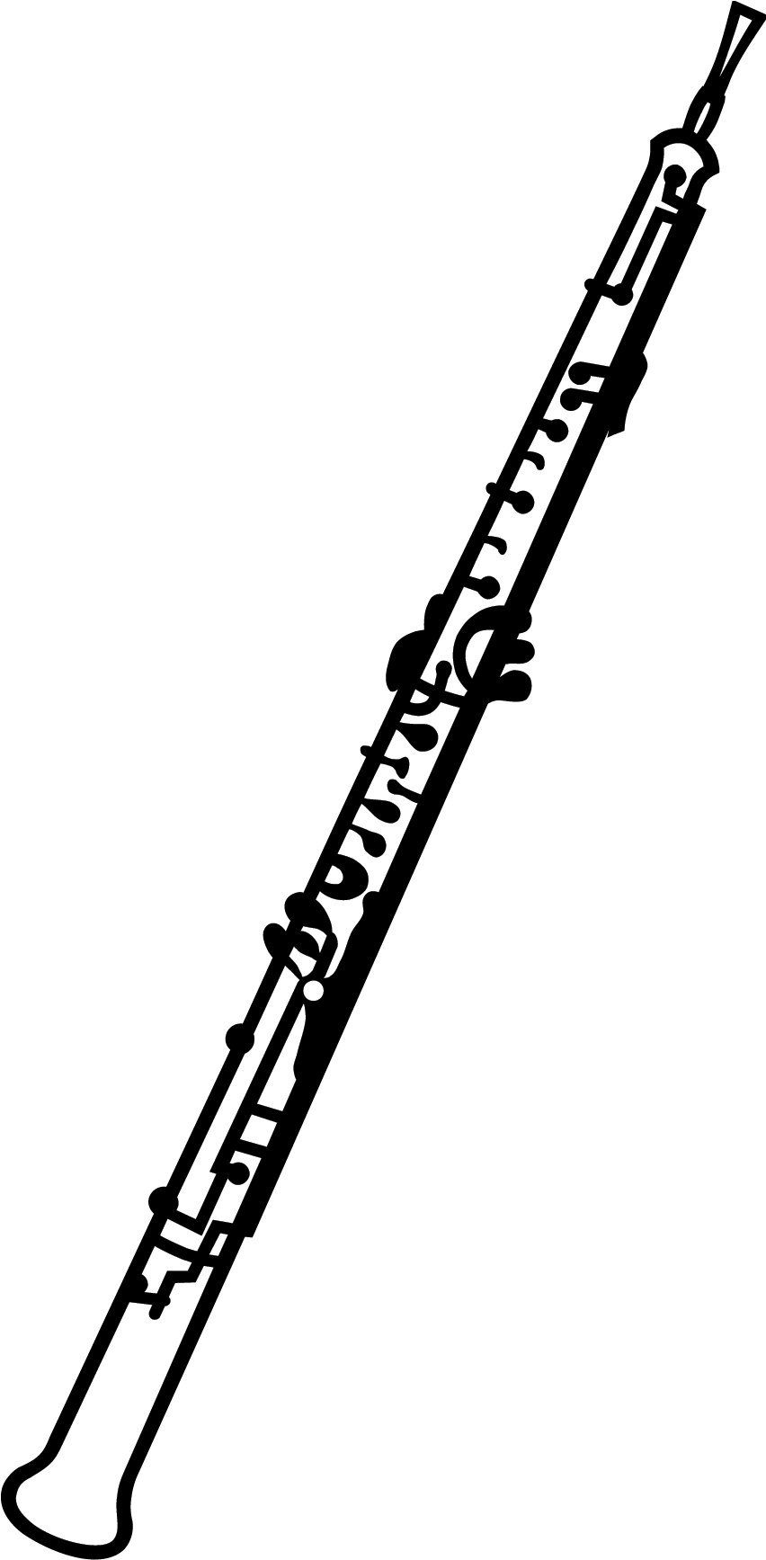 Oboe - Oboe Drawing Easy Clipart (854x1746), Png Download