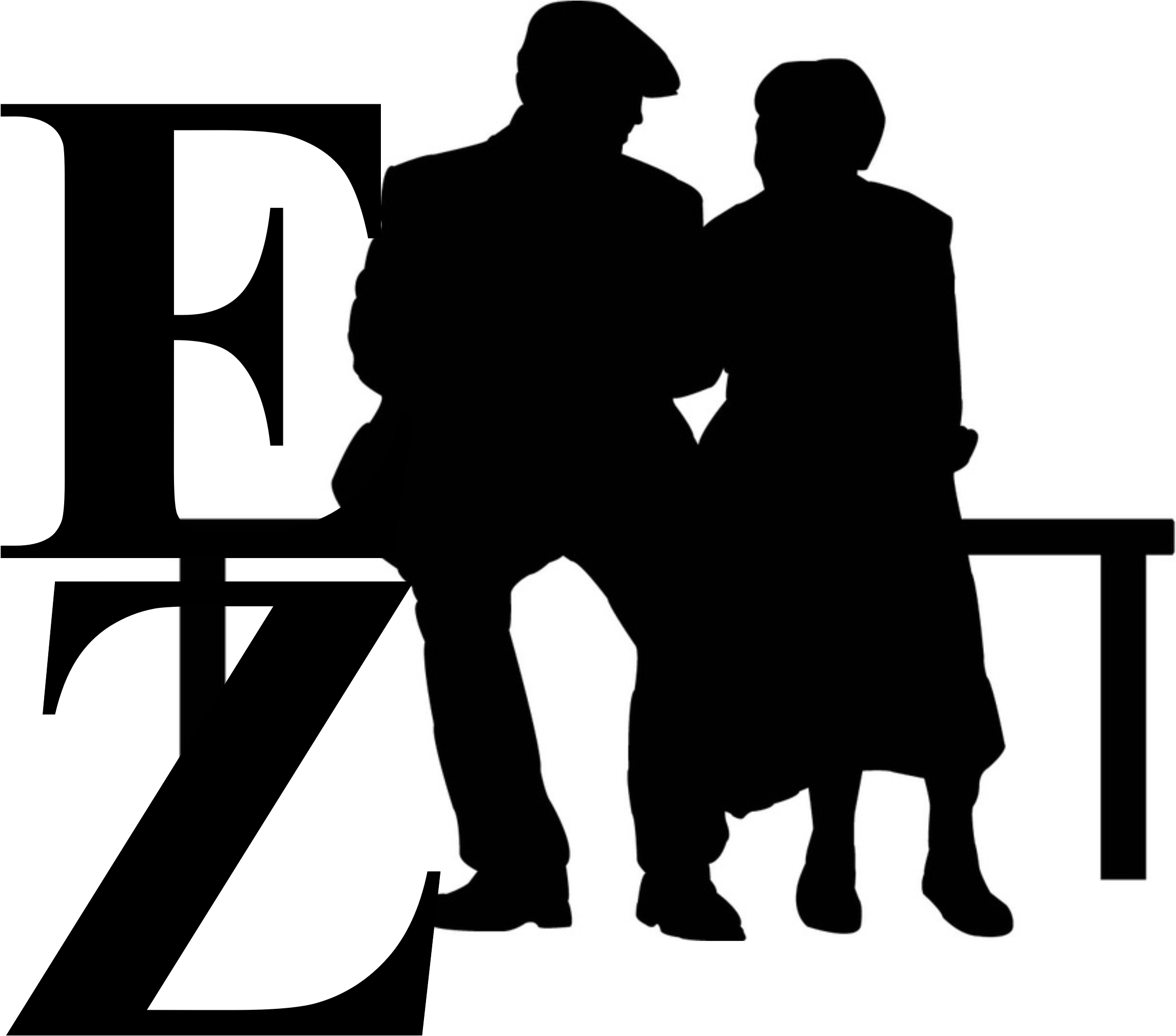 Free Download Elderly Sitting Silhouette Clipart Old - Old Couple Sitting On Bench Silhouette - Png Download (2291x2018), Png Download