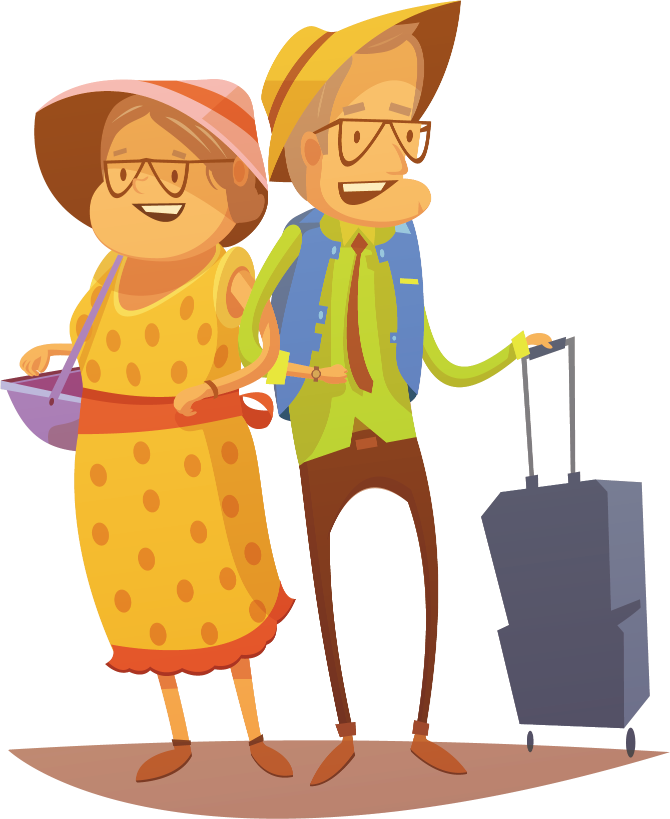Senior Citizen Travel Cartoon Clipart (1667x1667), Png Download