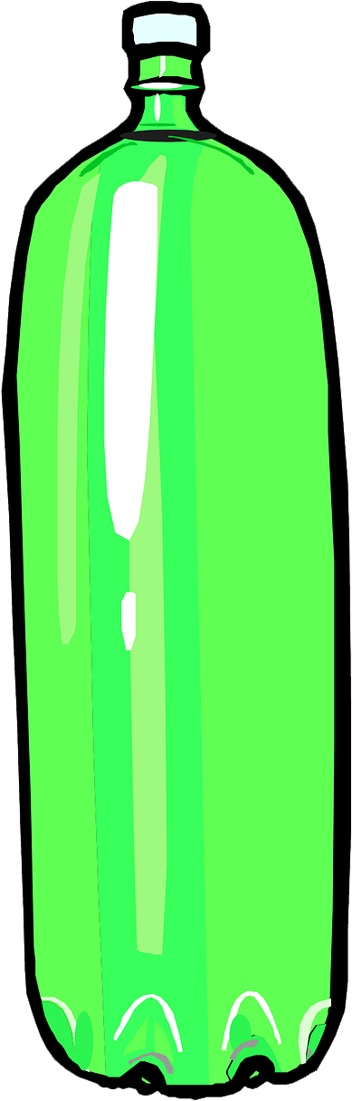 Transparent Latter Day Saint Clipart - Green Plastic Bottle Cartoon - Png Download (389x1214), Png Download