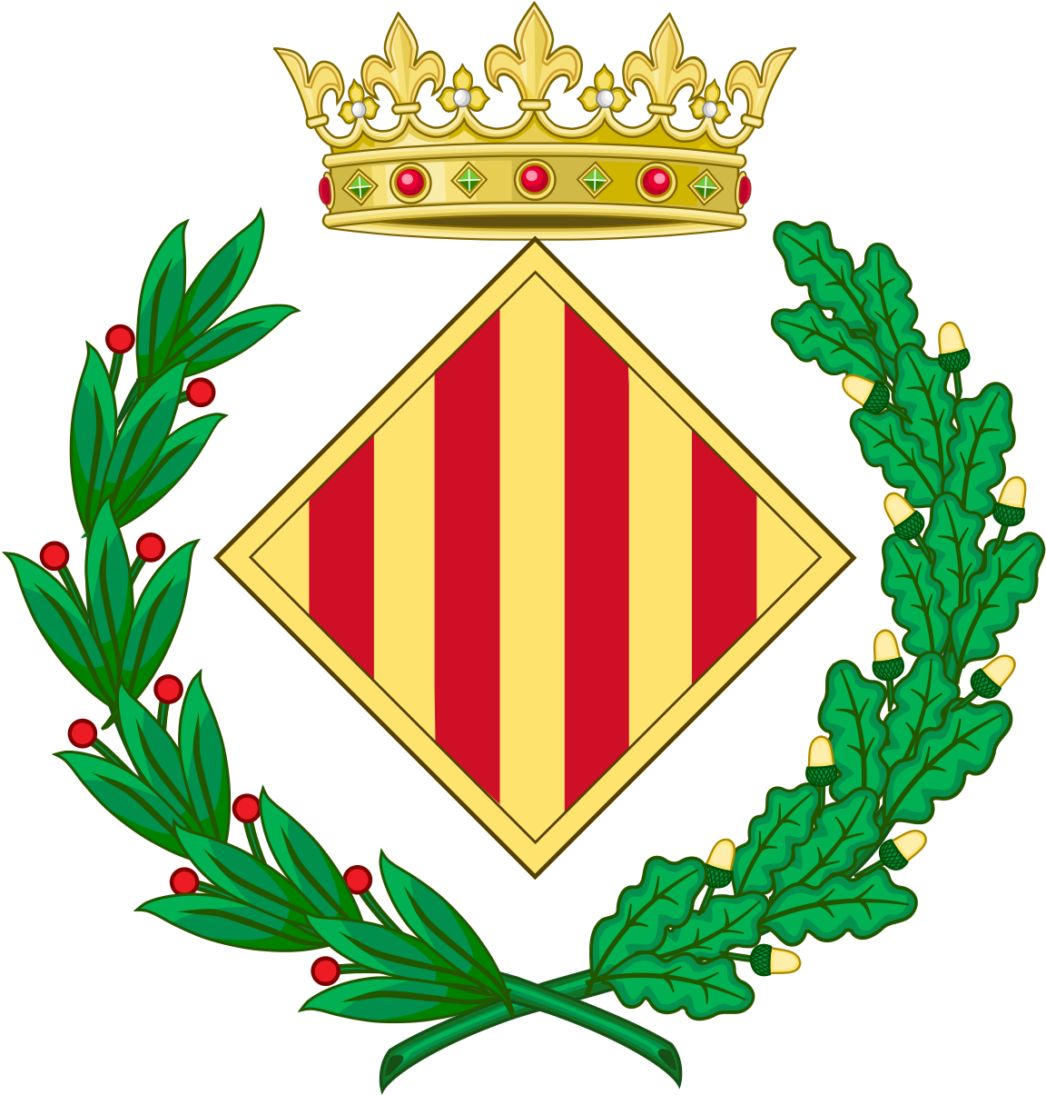 Laurel Leaves Coat Of Arms Clipart (1183x1246), Png Download