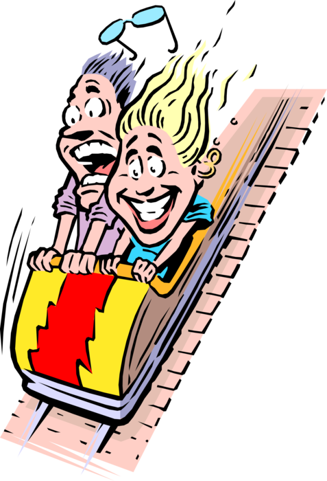 Drawing Of Kid On Roller Coaster Clipart (477x700), Png Download