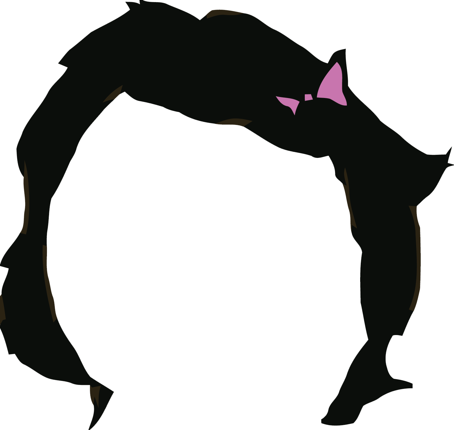 Component Female Black Hair Only L - Fall Time Change Meme Clipart (1500x1422), Png Download