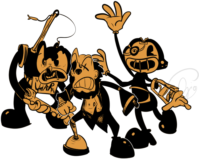 Transparent Three Stooges Clip Art - Bendy And The Ink Machine Butcher Gang - Png Download (699x558), Png Download