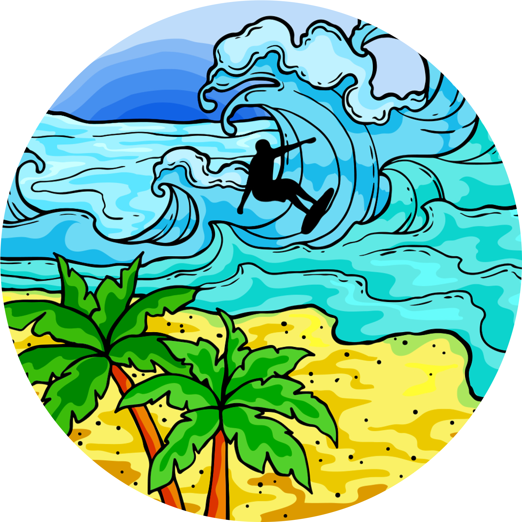 Surfer Guy"
 Class="lazyload Lazyload Mirage Featured - Circle Clipart (2048x2048), Png Download