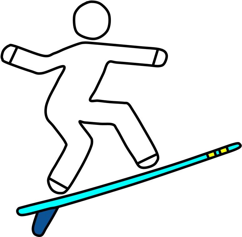 Surfer, Surf Board - Line Art Clipart (816x1056), Png Download