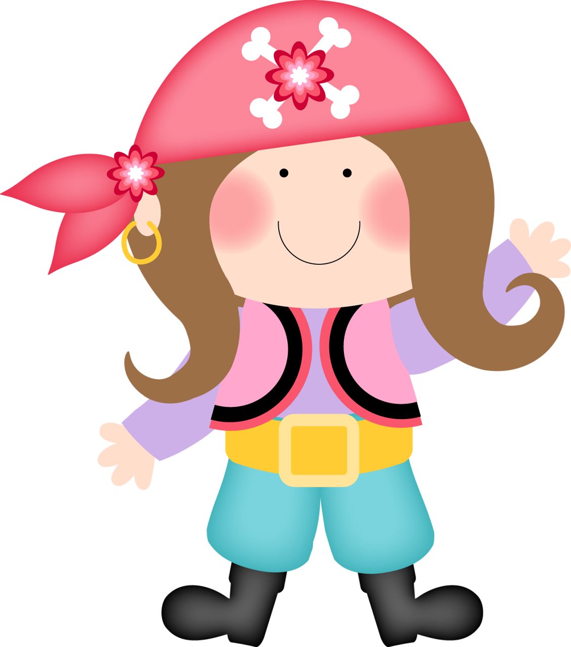 Cute Halloween Pirate Clipart Clip Art Library Library - Good Girl Pirate Clipart - Png Download (1129x1280), Png Download