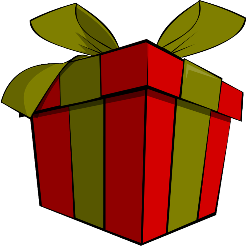 Christmas Gift Cartoon Png Clipart (800x800), Png Download