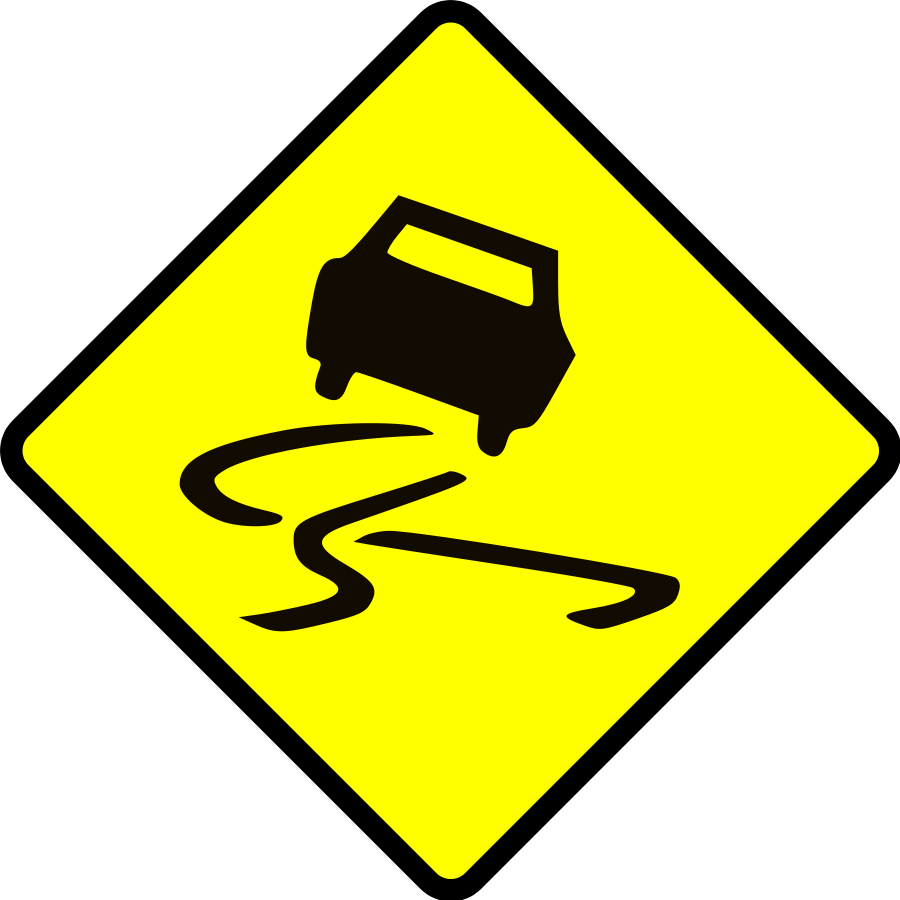 Slippery When Wet Svg Clip Arts - Road Slippery When Wet Sign - Png Download (900x900), Png Download