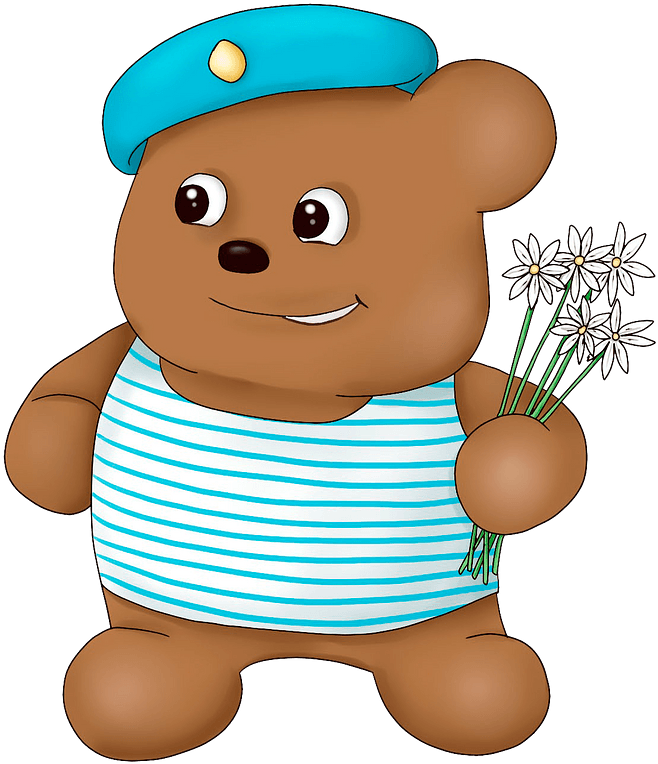 Bear With Bouquet Clipart - Happy Teddy Day 2020 - Png Download (693x800), Png Download