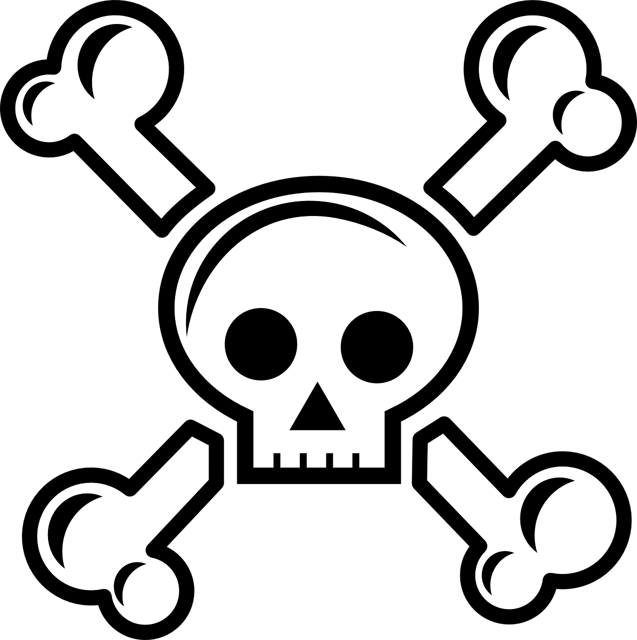 Deadth Clipart Cute Cross Free Collection - Clipart Skull And Crossbones - Png Download (1273x1280), Png Download