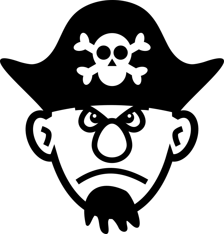 Angry Young Pirate - Pirate Clipart Black And White - Png Download (766x800), Png Download