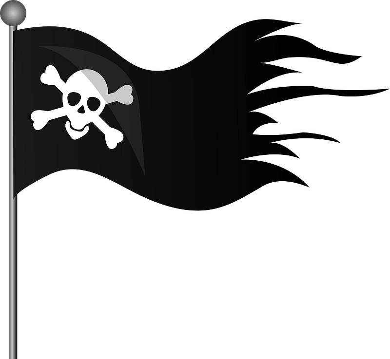 Jolly Roger Pirate Flag Clipart - Illustration - Png Download (800x737), Png Download